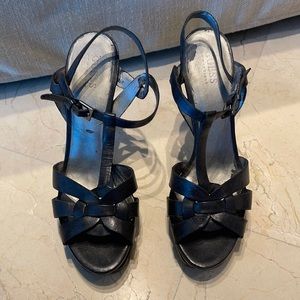 GUESS Black Leather Heels. Size 9.